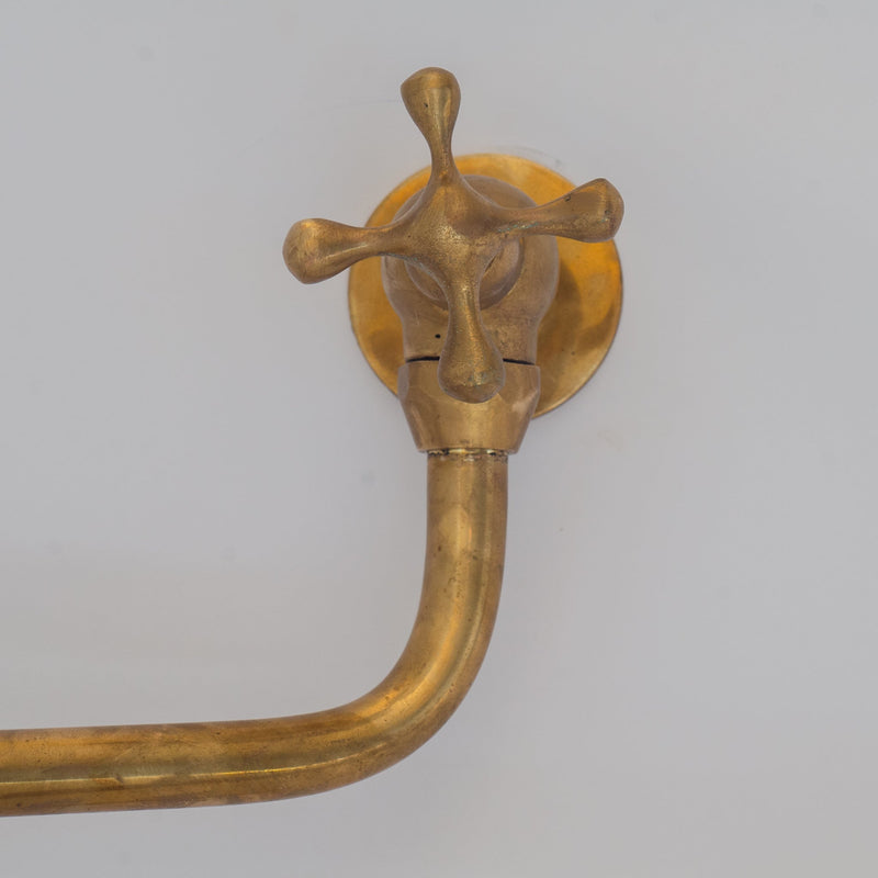 Unlacquered Brass Pot Filler,  Aged Brass Faucet, Stove Faucet