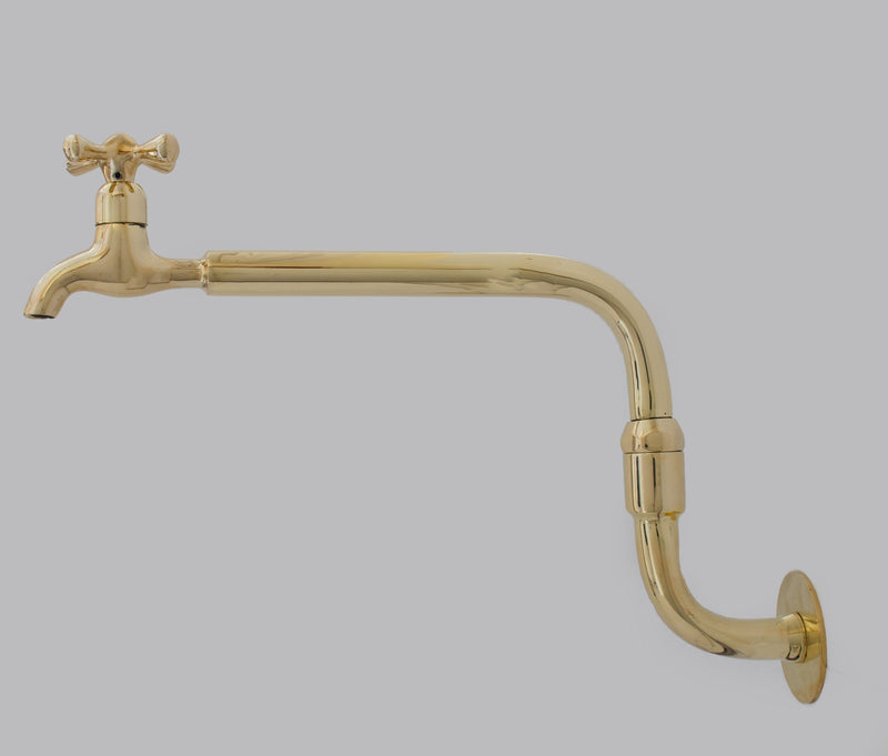 Unlacquered Brass Pot Filler, Vintage Traditional Kitchen Faucet, Swiveling