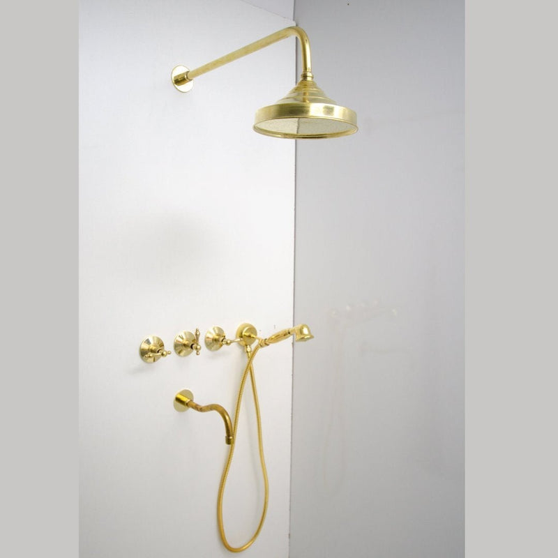 Unlacquered Brass Shower - Rain Shower Set