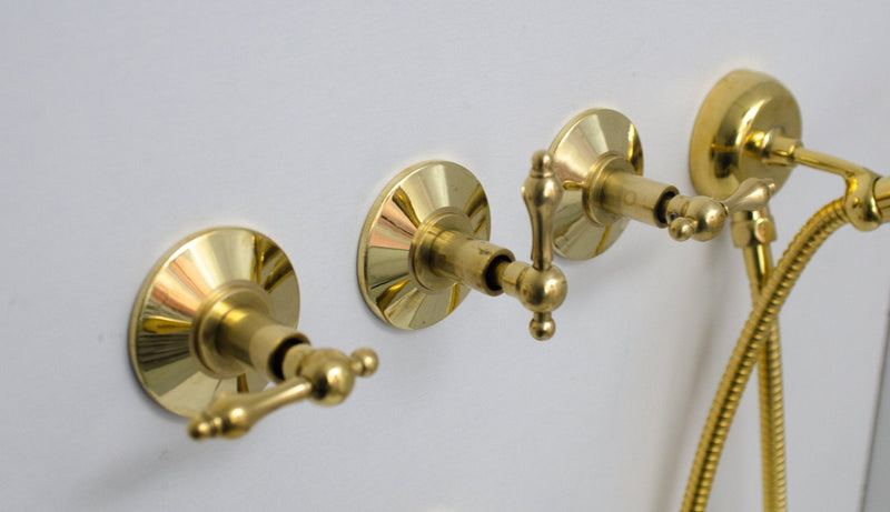 Unlacquered Brass Shower - Rain Shower Set