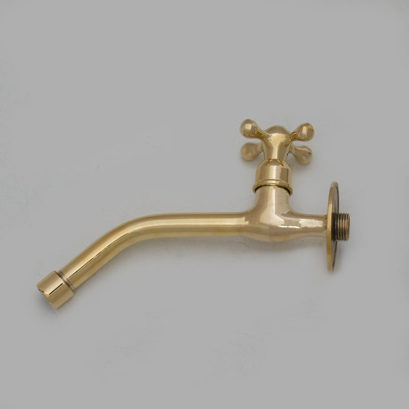 Unlacquered Brass Wall Mount Cold Water Tap, Wall Mount Single Hole Faucet