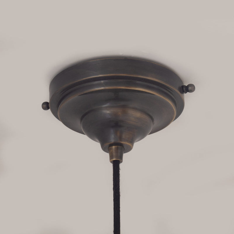 Vintage Solid Brass Pendant Light, Dome Ceiling Light, Oiled Finish