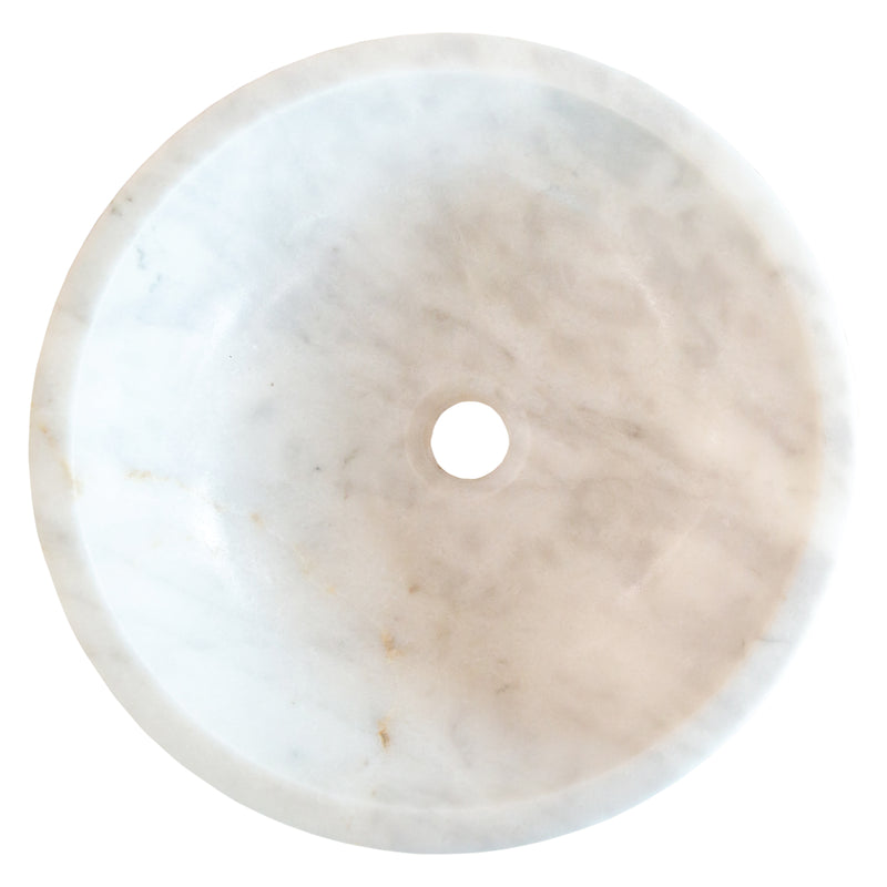 Gobek Carrara White Natural Stone Marble Vessel Sink Polished