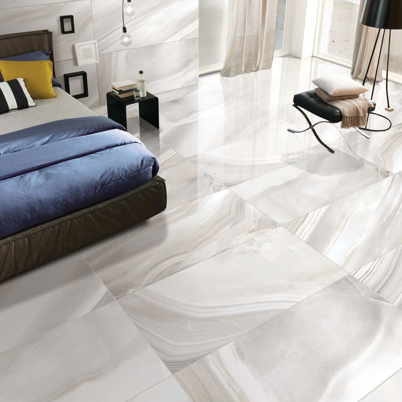 Anka Aqua Glossy Rectified Porcelain Floor and Wall Tile