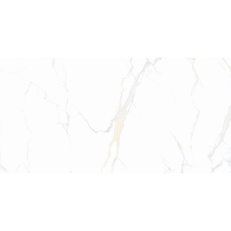 Classic Carrara Gold Glossy Rectified Porcelain Wall and Floor Tile