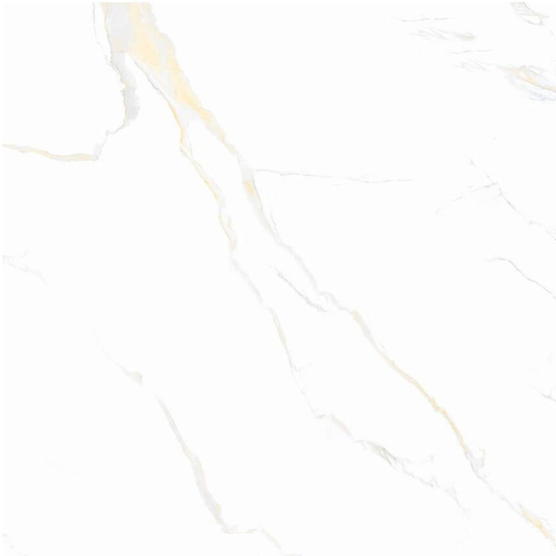 Classic Carrara Gold Glossy Rectified Porcelain Wall and Floor Tile