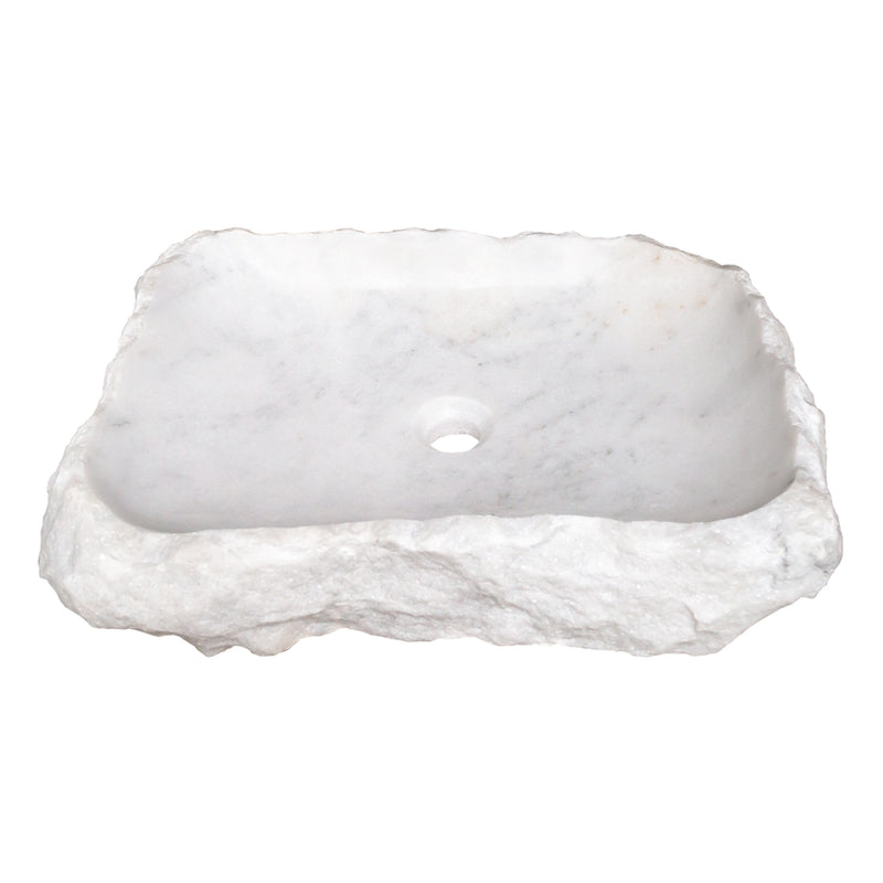 Gobek Carrara Marble Rustic Natural Stone Vessel Sink