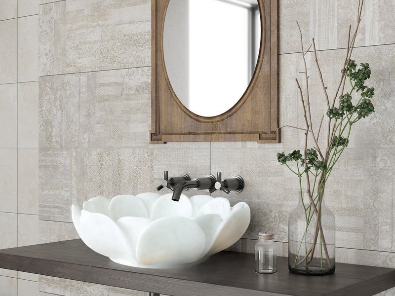 Gobek Carrara White Marble Natural Stone Flower Shape Polished Sink