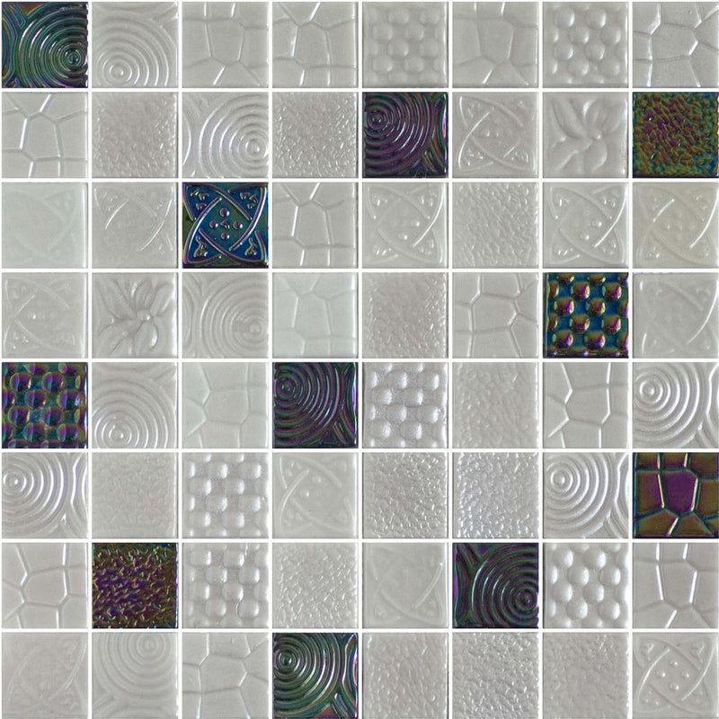 Textured Glass Mosaic Tile - 1