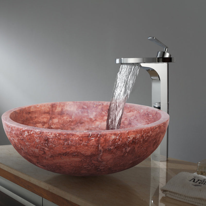 Gobek Red Travertine Natural Stone Vessel Sink Honed/Matte