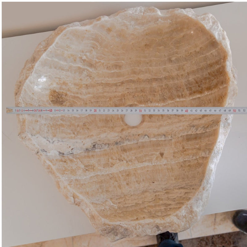 Gobek Honey Onyx Translucent Natural Stone Vessel Sink