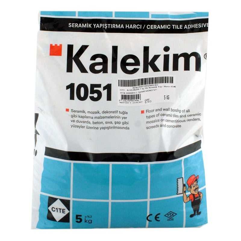 kalekim 1051 grey ceramic adhesive mortar SKU  114001 Size 5kg ceramic powder adhesive product shot