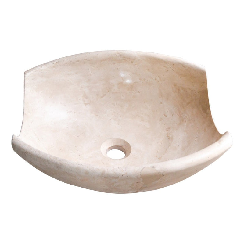 Gobek Light Beige Travertine Natural Stone Special Bowl Vessel Sink