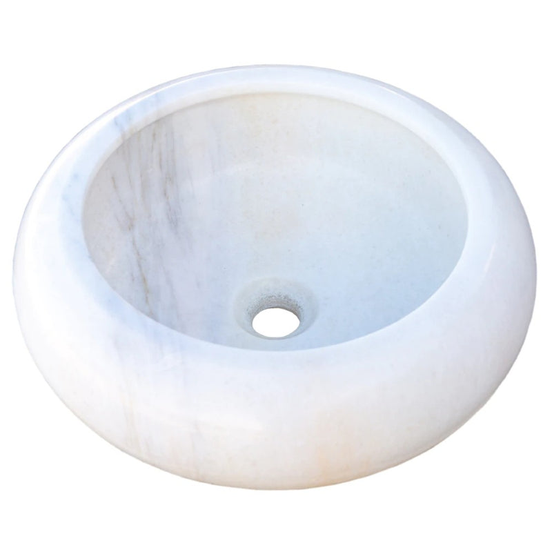 Gobek Carrara White Marble Natural Stone Vessel Sink