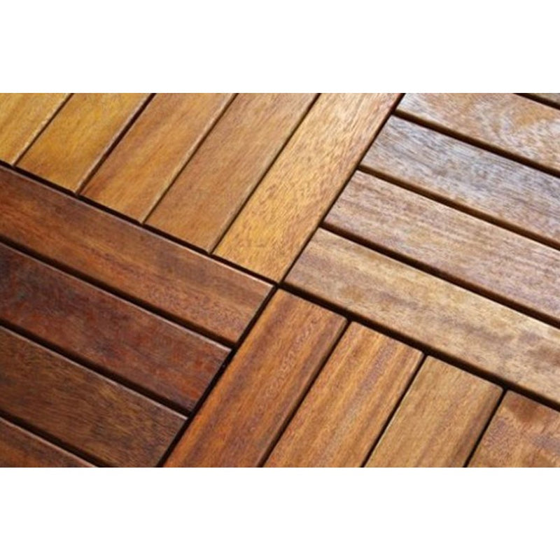 Opus Iroko Channeled Wood Tile Decking