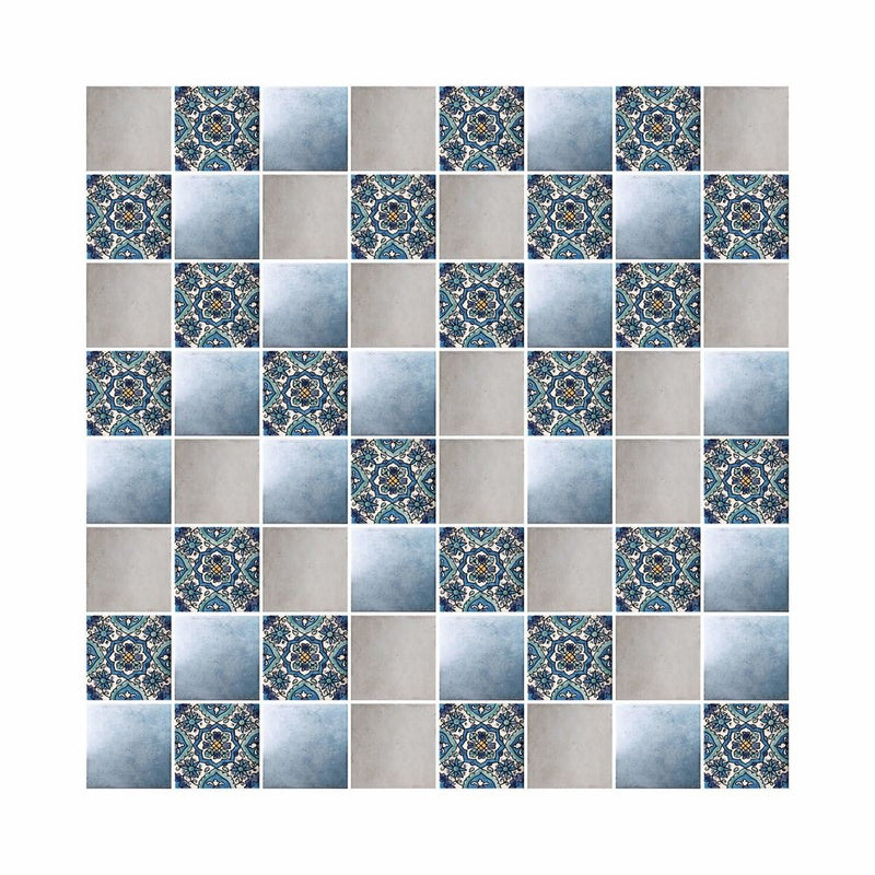 Square Digital Print Mix Pattern Glass Mosaic Tile - 3
