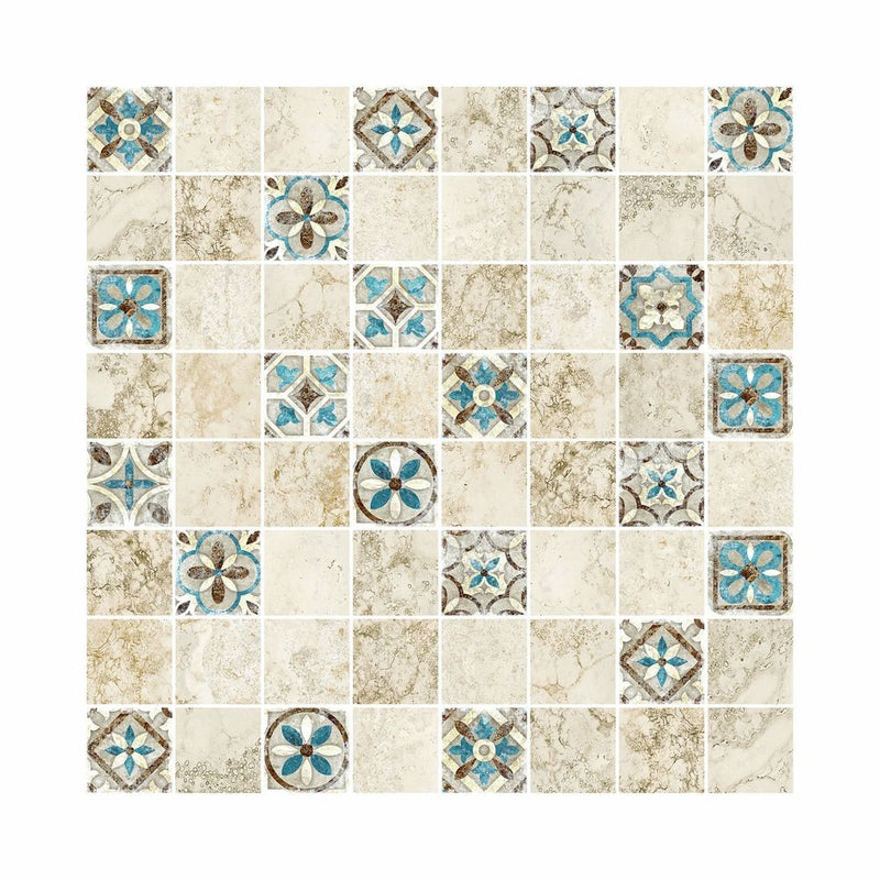 Square Digital Print Mix Pattern Glass Mosaic Tile - 6