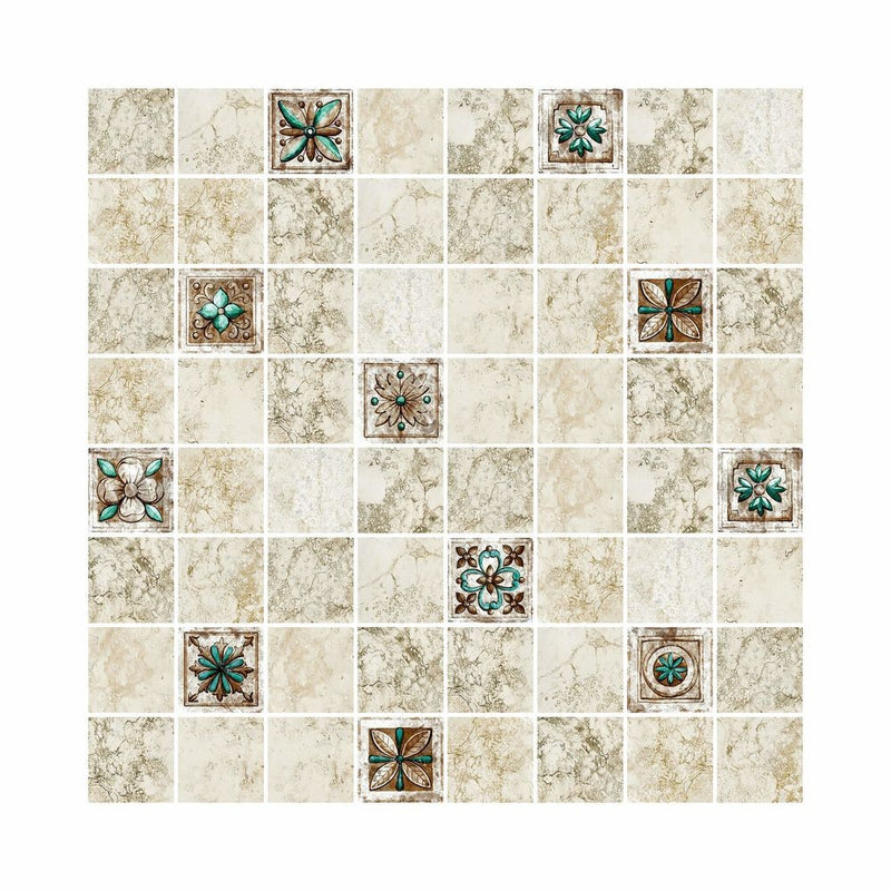 Square Digital Print Mix Pattern Glass Mosaic Tile - 6